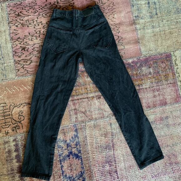 WOMEN'S OAK brand BLACK wavy jeans with side holes size 29 black - Picture 2 of 4